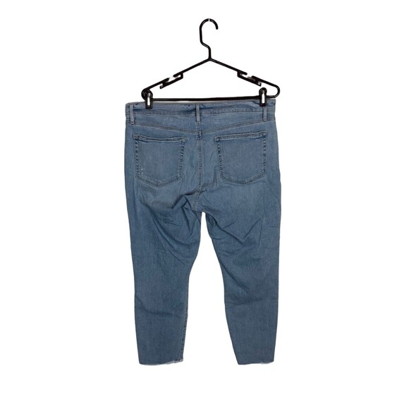 Loft Distressed Slim Pockets Light Wash Raw Hem Ankle Jeans Women's Size 32 - Picture 8 of 8